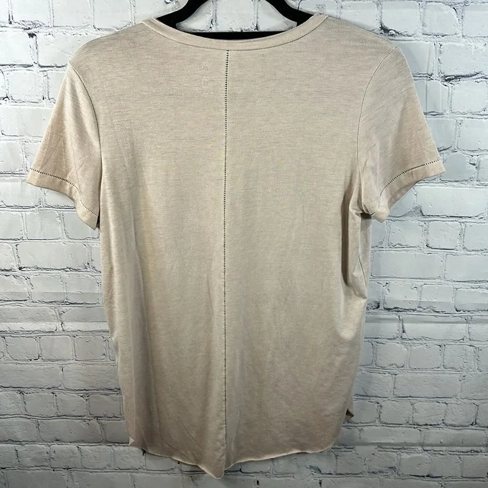 👕 Me to We Oversized V-Neck T-Shirt - Tan, Size XS 👕